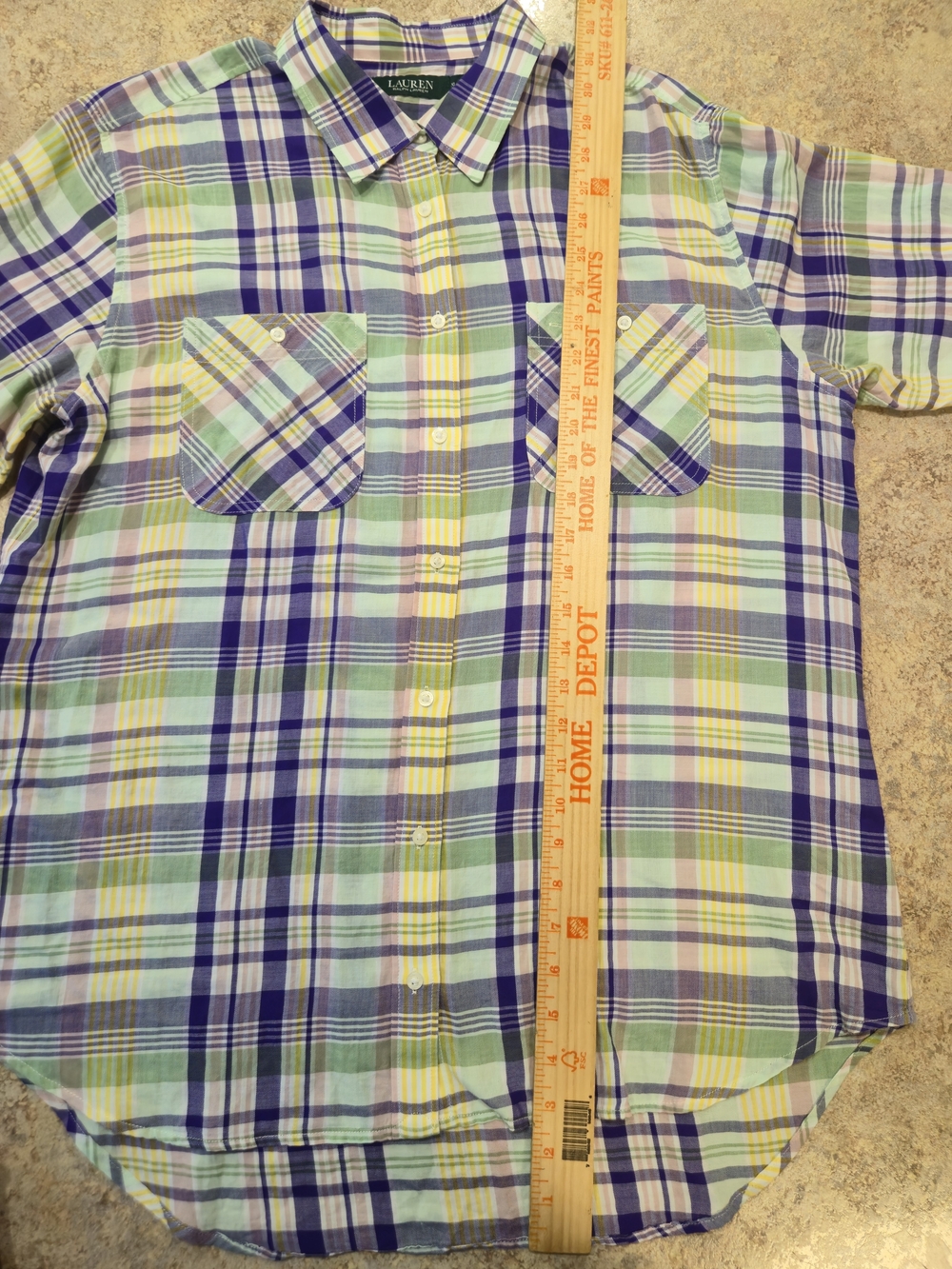 Lauren Ralph Lauren Women's XL Plaid Long Sleeve Button-Up Cotton Woven Pockets - Picture 4 of 11